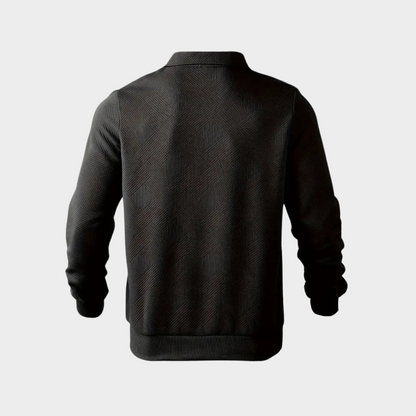 Victor Kvarte Zip Sweater - Geometrisk Print Pullover Herre, Komfortabel Og Alsidig
