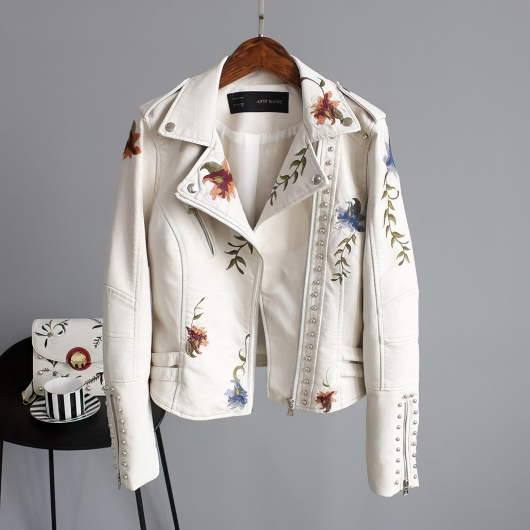 MADELENE – Blomstrende Bikerjakke