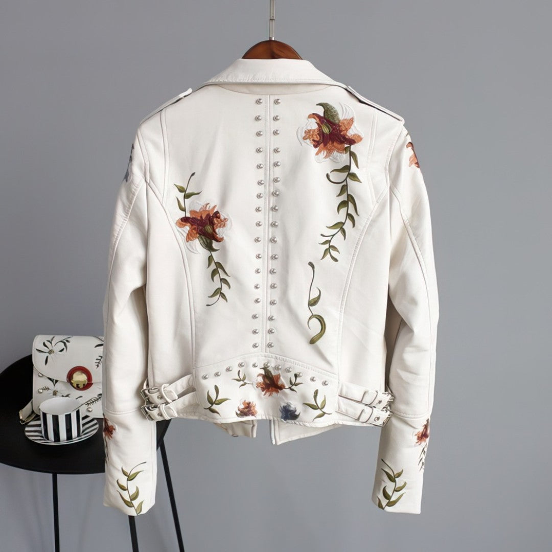 MADELENE – Blomstrende Bikerjakke