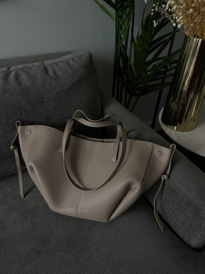 Elegant Læder Tote Taske - Rummelig, Holdbar med Aftagelig Skulderrem