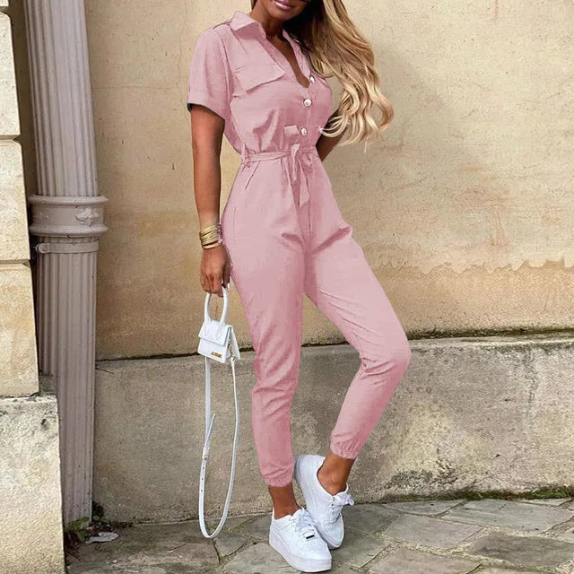 Kvinders Jumpsuit Med Skræddersyet Pasform Og Talje Slips