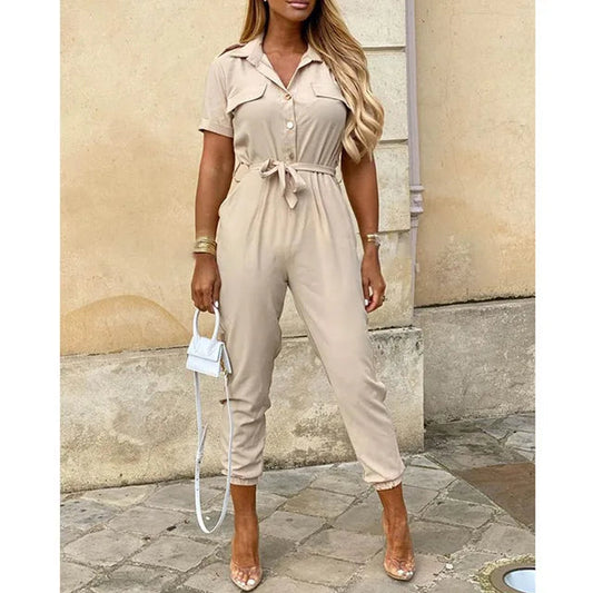 Kvinders Jumpsuit Med Skræddersyet Pasform Og Talje Slips
