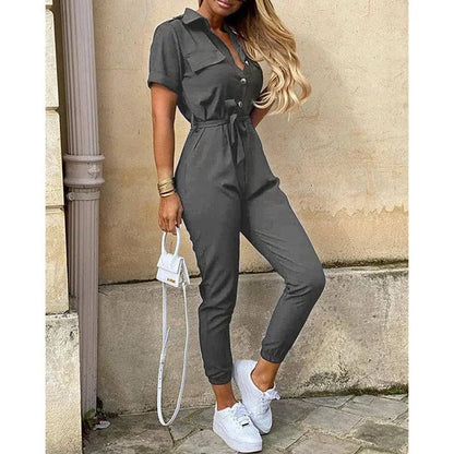 Kvinders Jumpsuit Med Skræddersyet Pasform Og Talje Slips