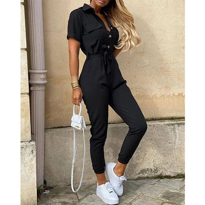 Kvinders Jumpsuit Med Skræddersyet Pasform Og Talje Slips