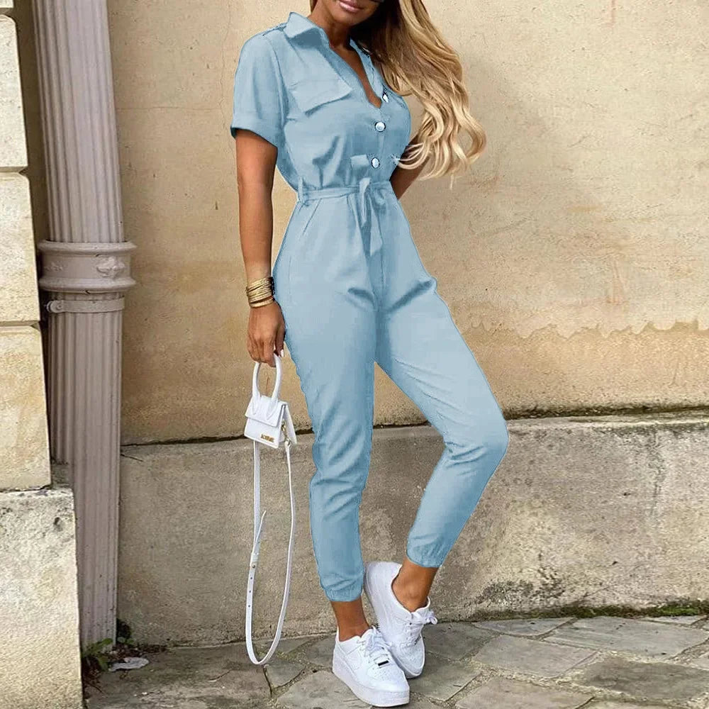 Kvinders Jumpsuit Med Skræddersyet Pasform Og Talje Slips