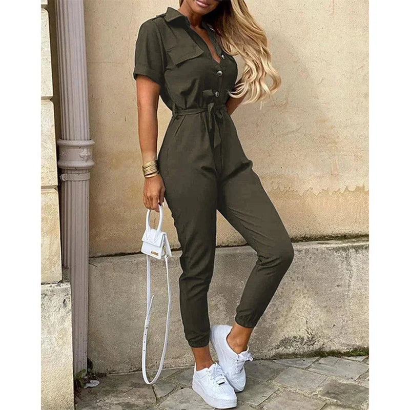 Kvinders Jumpsuit Med Skræddersyet Pasform Og Talje Slips