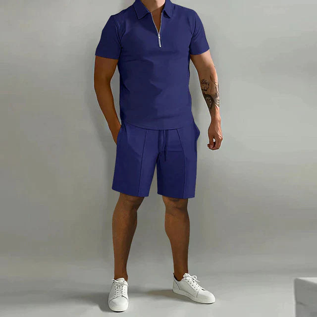 Elegant Herre Polo Og Shorts Sæt - Letvægts, Flatterende Og Komfortabel Sommerbeklædning-4