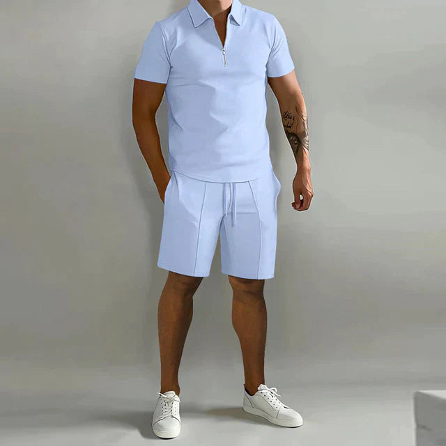 Variant image for Elegant Herre Polo Og Shorts Sæt - Letvægts, Flatterende Og Komfortabel Sommerbeklædning-7