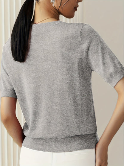 Trendy Casual T-Shirt Med Korte Ærmer - Letvægtsdesign Til Forår og Sommer