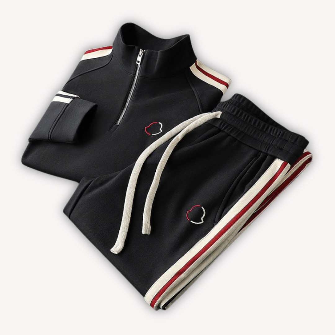 Variant image for Loravelle - Tracksuit Mænd i Katoen Med Half-Zip Sweatshirt og Joggers-8