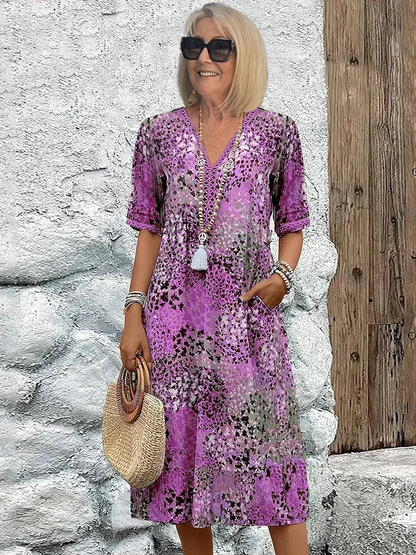 ASTRID – Livlig Blomstret Kjole med Karisma