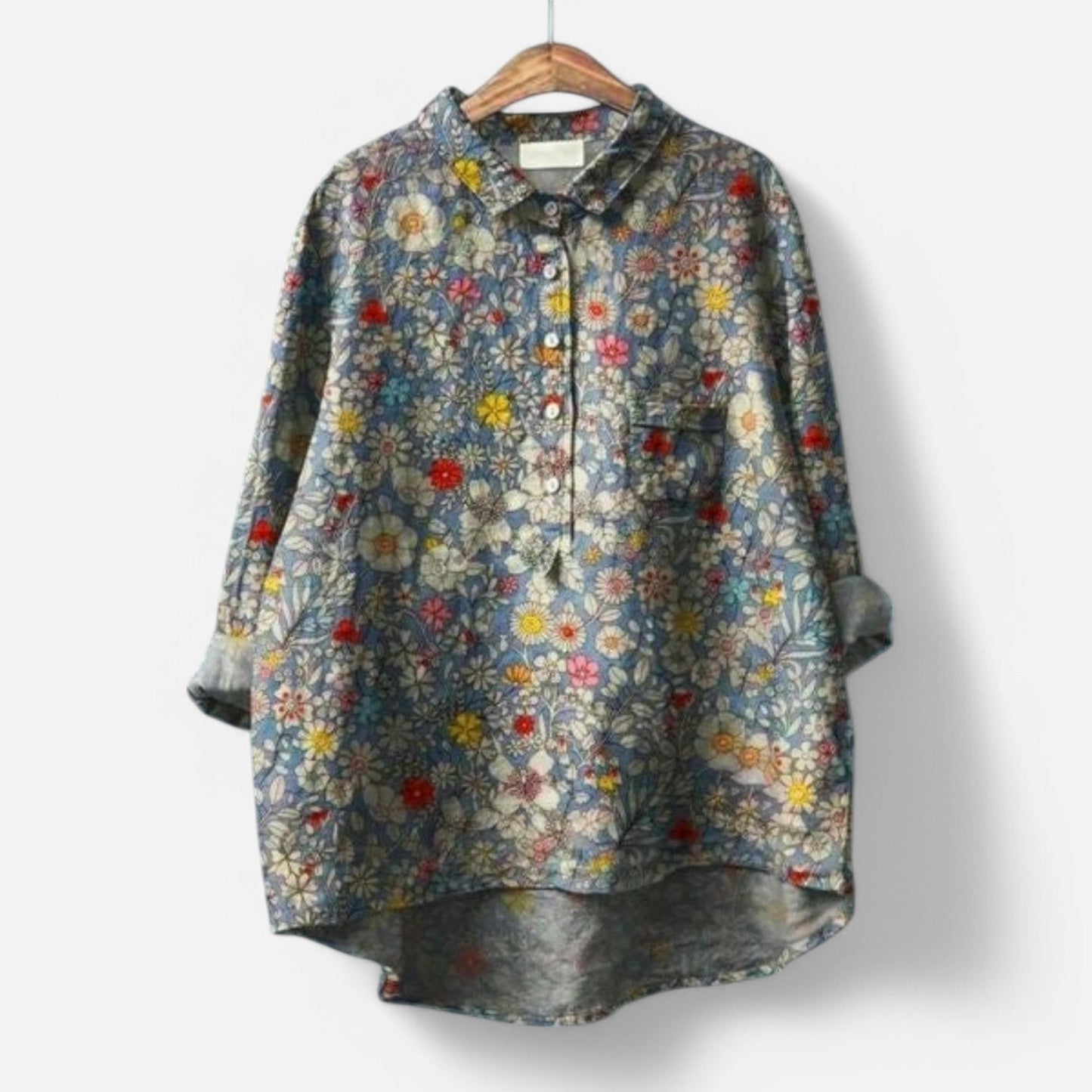 Variant image for Kiara - Elegant Blomstret Bluse med Løs Pasform til Enhver Anledning-17