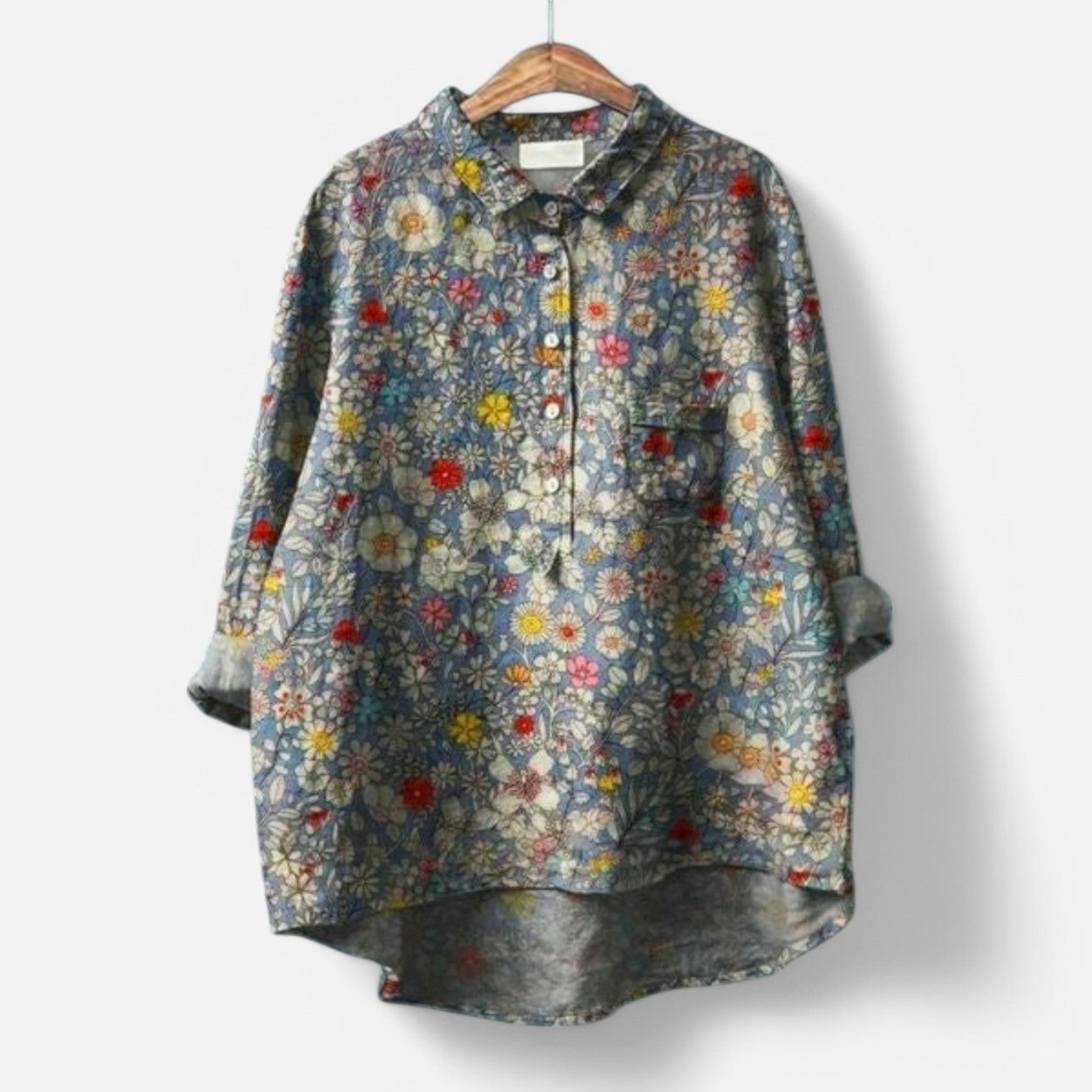 Variant image for Kiara - Elegant Blomstret Bluse med Løs Pasform til Enhver Anledning-17