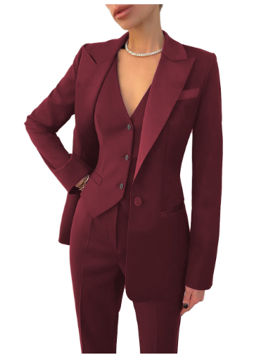 Variant image for Elegant 3-Delt Damesæt Med Blazer, Vest Og Slim-Fit Bukser - Tidsløs Stil-6