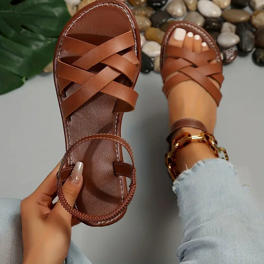 Flettede Sandaler Dame med Støttende Indersål og Ergonomisk Design