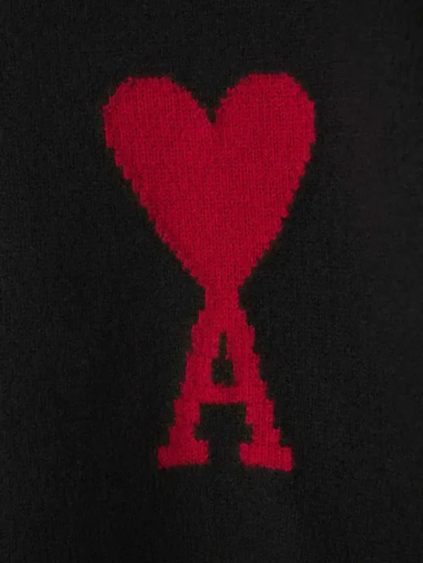 AMITALIE Unisex Pullover i 100% Uld Med Ikonisk Hjerte Design
