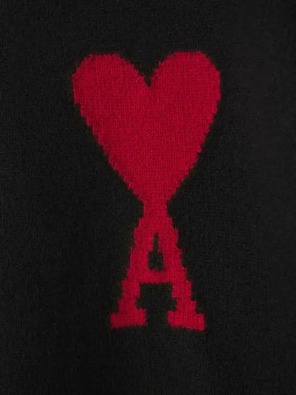 AMITALIE Unisex Pullover i 100% Uld Med Ikonisk Hjerte Design