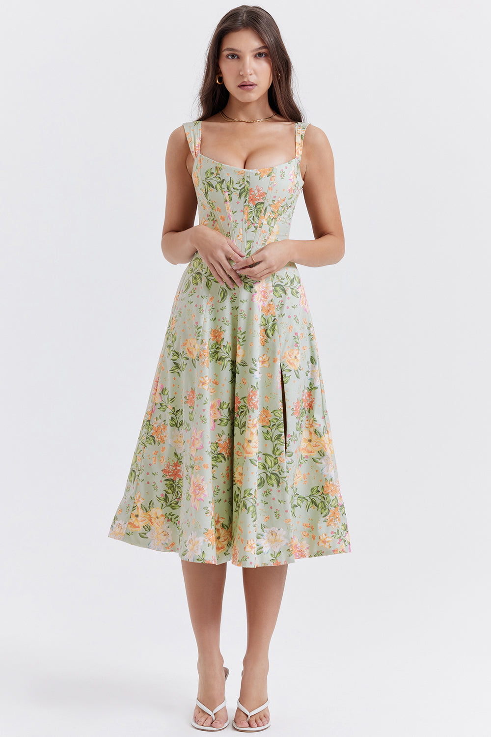 Variant image for Blomster Midi Sommerkjole - Letvægts, Komfortabel og Stilfuld Kjole til Sommer-1