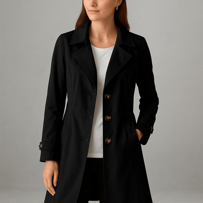 Sofie - Tidløs Trenchcoat i Letvægtsstof med Flatterende Pasform