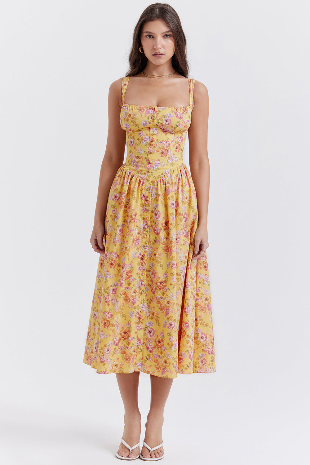 Variant image for Blomster Midi Sommerkjole - Letvægts, Komfortabel og Stilfuld Kjole til Sommer-19