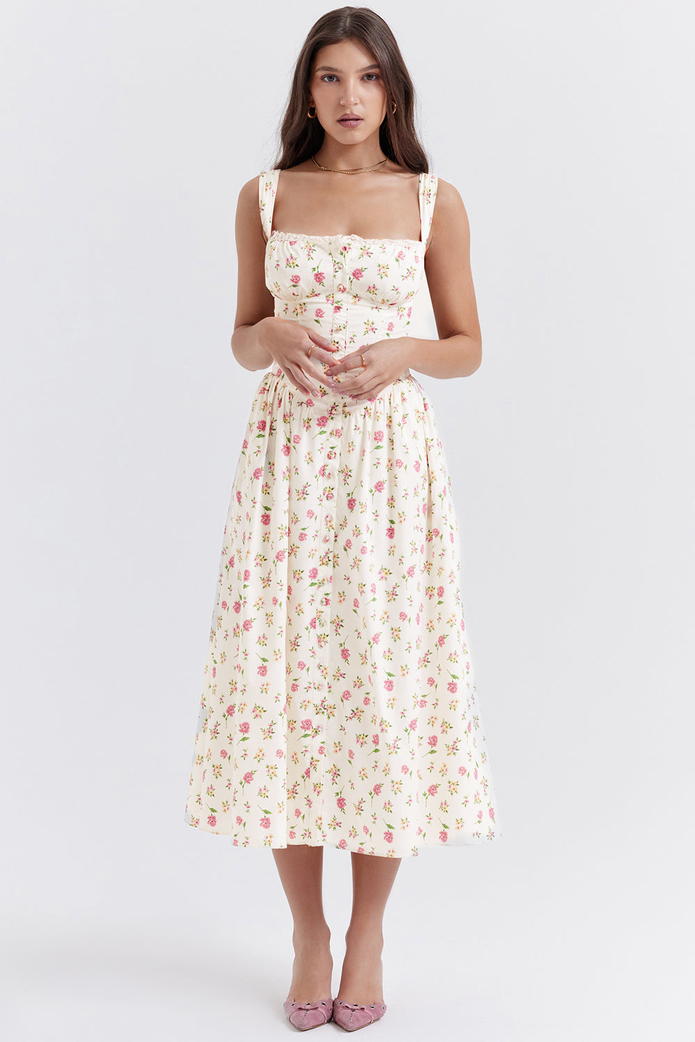 Variant image for Blomster Midi Sommerkjole - Letvægts, Komfortabel og Stilfuld Kjole til Sommer-25