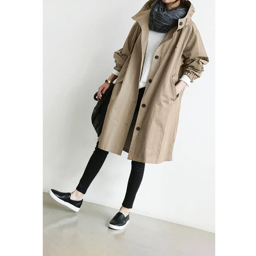 Variant image for Elegant Vandtæt Trenchcoat Til Kvinder - Stilfuld Lang Jakke Med Praktiske Lommer-49
