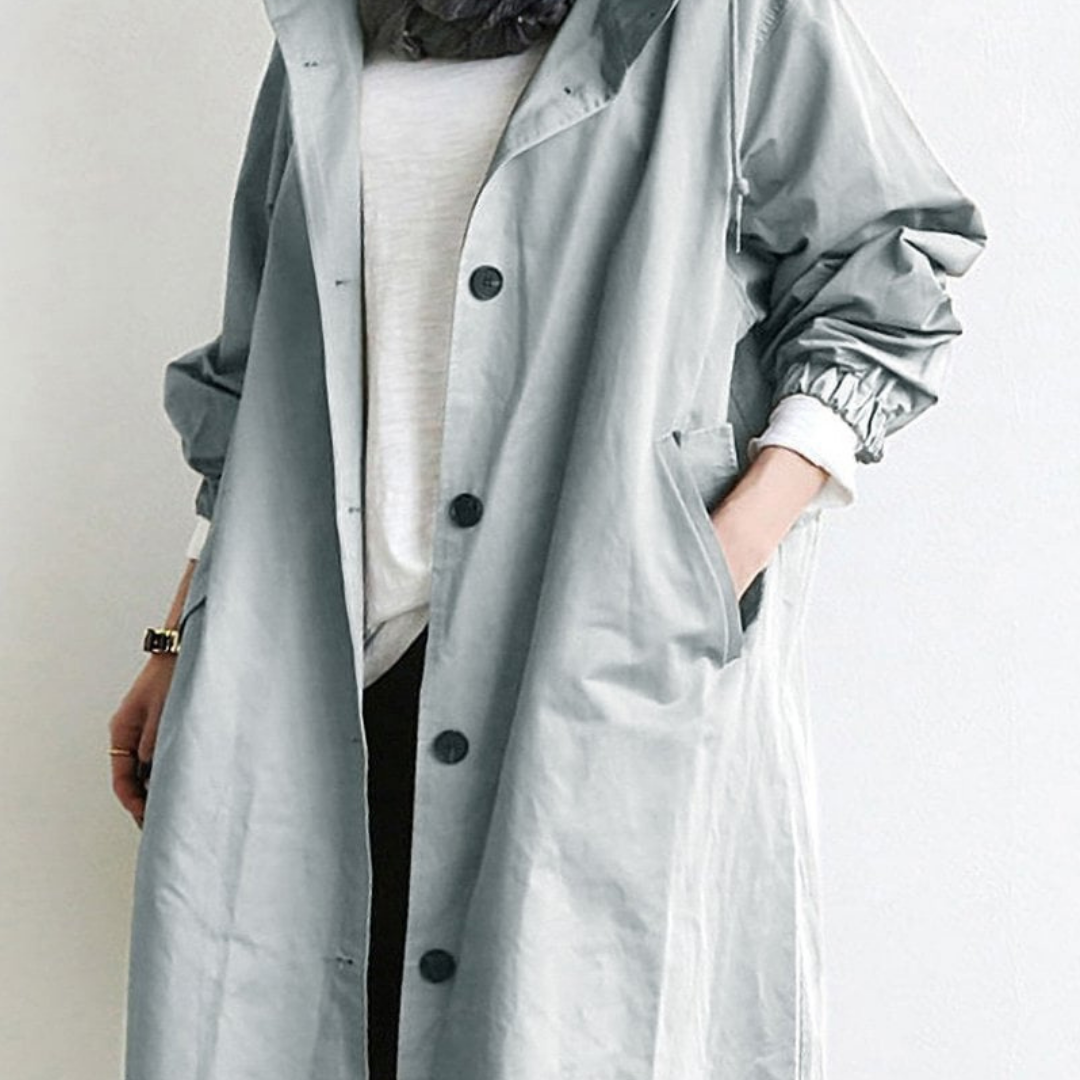 Variant image for Elegant Vandtæt Trenchcoat Til Kvinder - Stilfuld Lang Jakke Med Praktiske Lommer-17