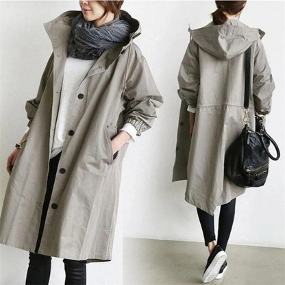 Variant image for Elegant Vandtæt Trenchcoat Til Kvinder - Stilfuld Lang Jakke Med Praktiske Lommer-9