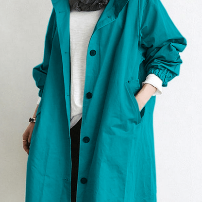 Elegant Vandtæt Trenchcoat Til Kvinder - Stilfuld Lang Jakke Med Praktiske Lommer-4